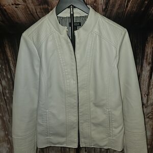 a.n.a Women's Off-White Leather Jacket